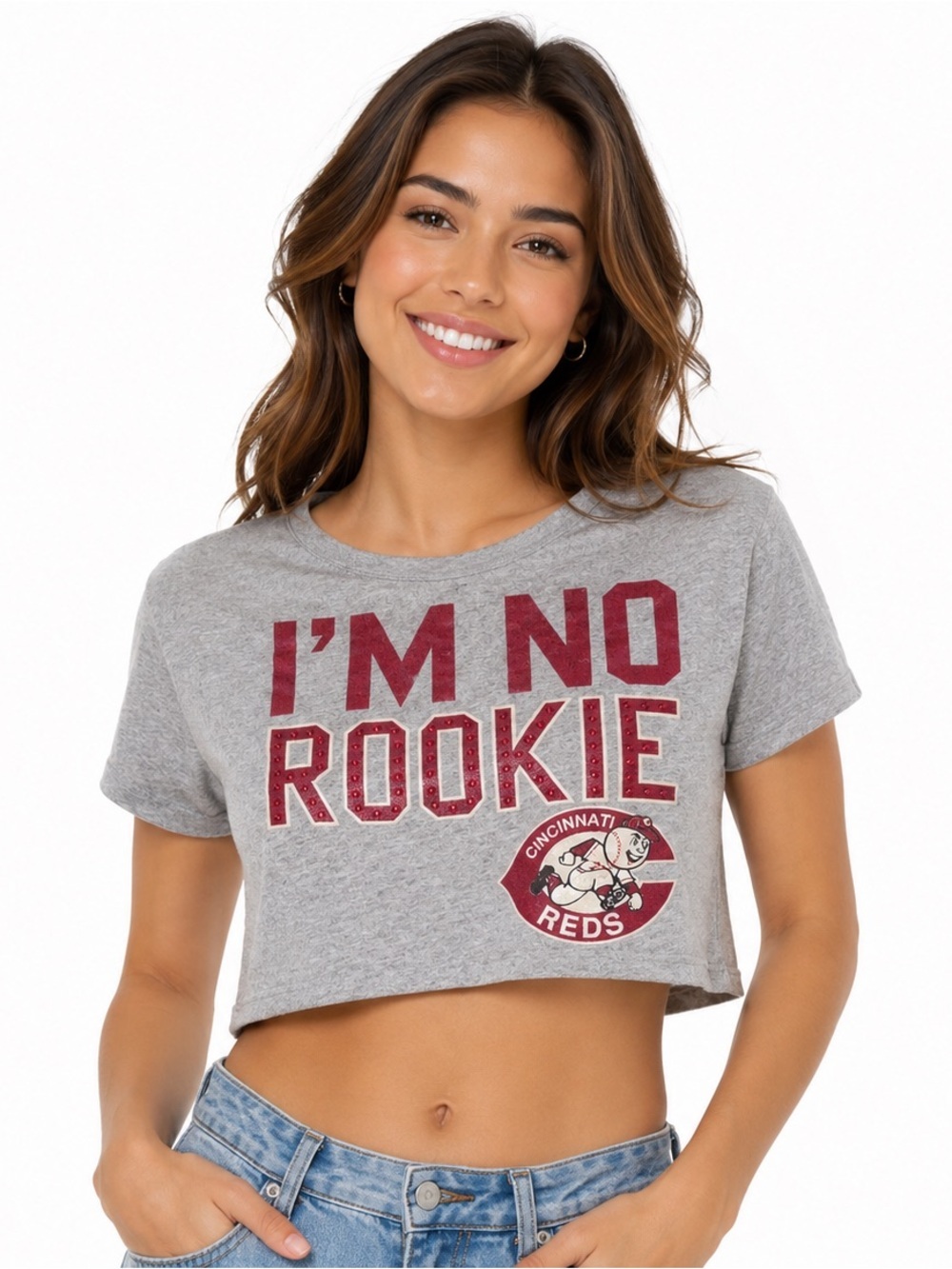 VS PINK Cincinnati Reds Crop Tee Shirt